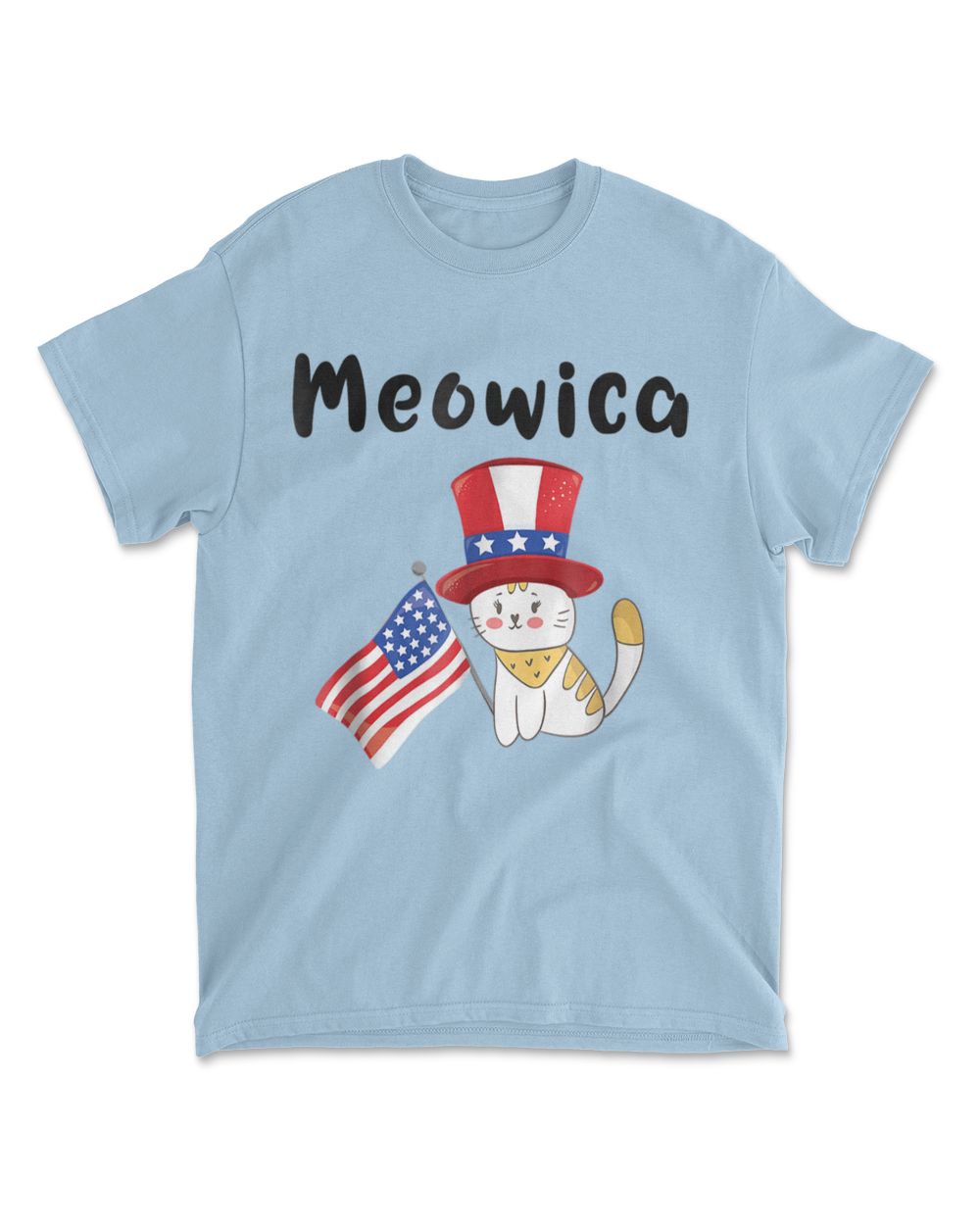 Meowica T-Shirt Cute Adult Kids Teen Fourth of July