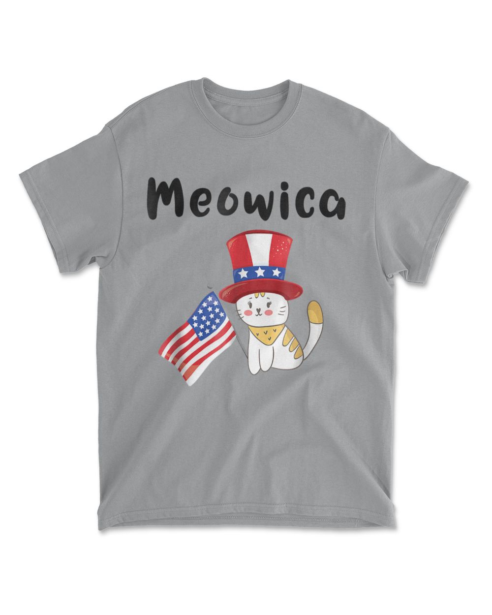 Meowica T-Shirt Cute Adult Kids Teen Fourth of July