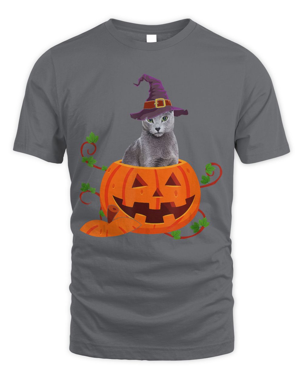 Cat Lover Gifts Funny Russian Blue Pumpkin Halloween T-Shirt