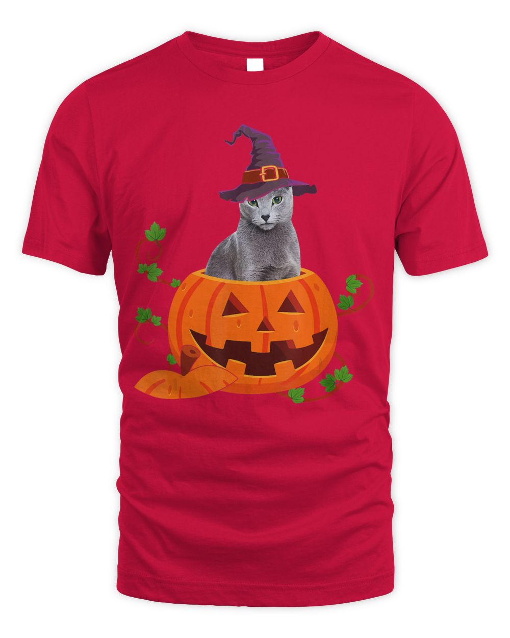 Cat Lover Gifts Funny Russian Blue Pumpkin Halloween T-Shirt