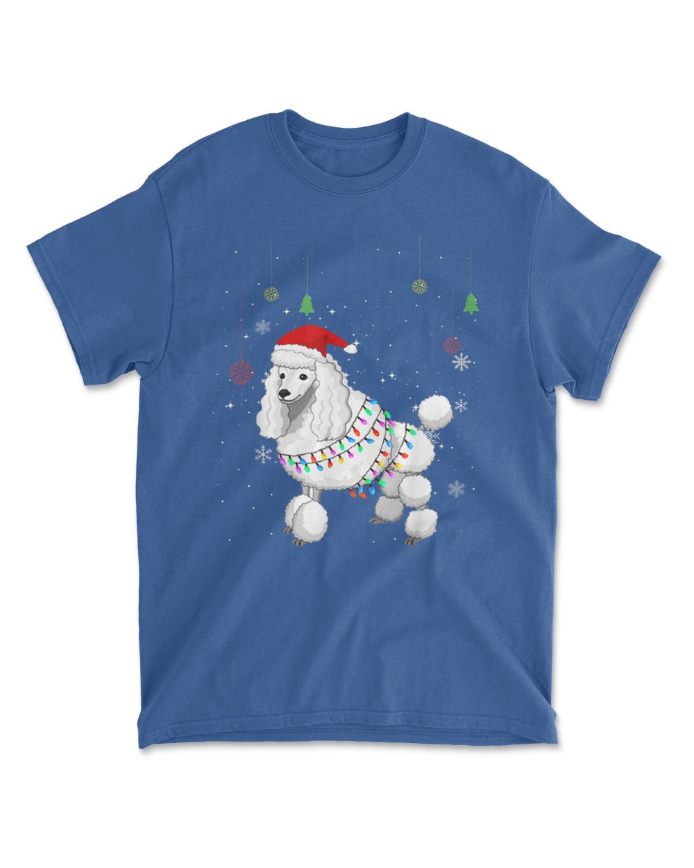 Funny Standard Poodle Dog Santa Hat Christmas Lights