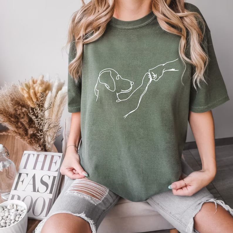Comfort Colors® Paw Friend Shirt, Friendship Fist T-Shirt, Animal Lover Shirt, Dog Lover Shirt, Dog Paw Animal Lover Shirt, Dog Owner Gift