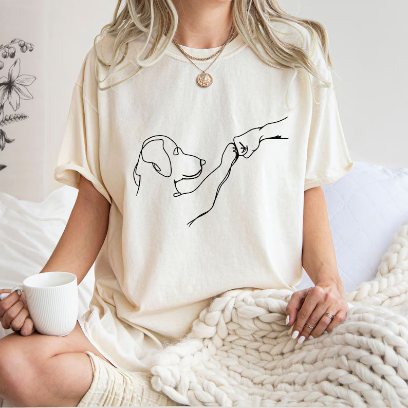 Comfort Colors® Paw Friend Shirt, Friendship Fist T-Shirt, Animal Lover Shirt, Dog Lover Shirt, Dog Paw Animal Lover Shirt, Dog Owner Gift