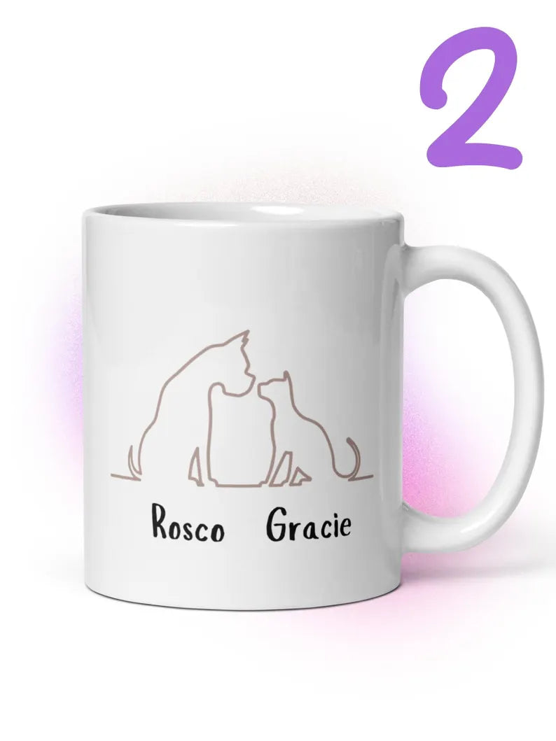Personalized Dog and Cat Mug: Custom Pet Name Ceramic Mug