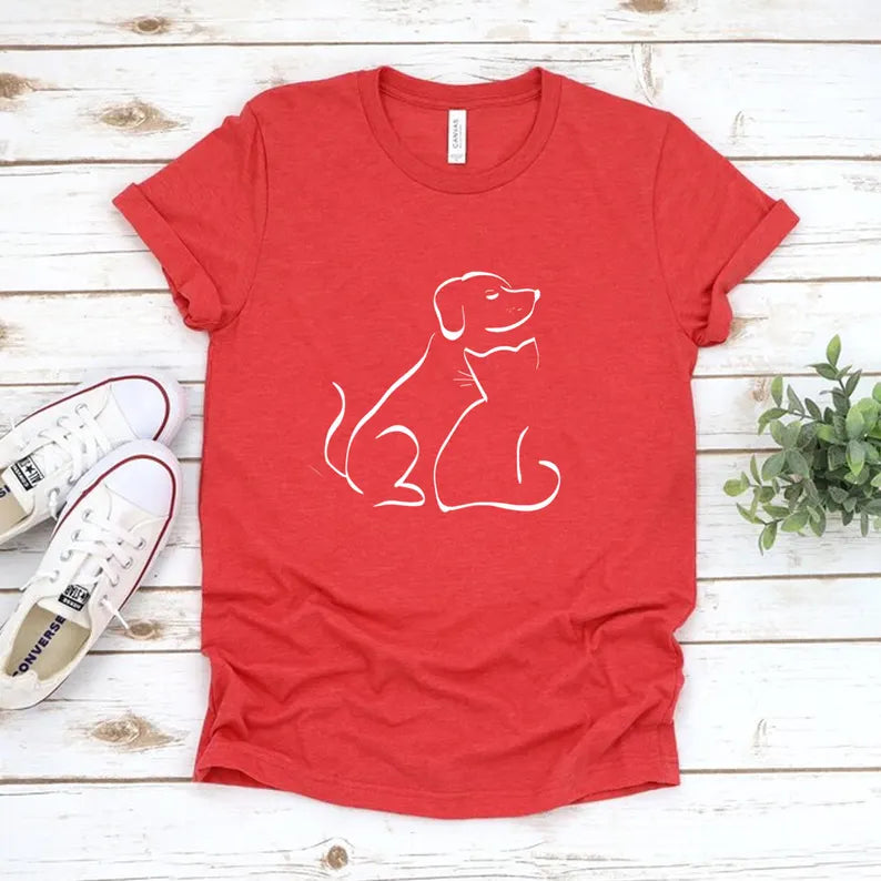 Dog and Cat Shirt Dog Mom Shirt Dog Lover Shirt Custom Dog Cat Shirt Cat Dad shirt Pet Lover Gift for Him, Cat and Dog Tee