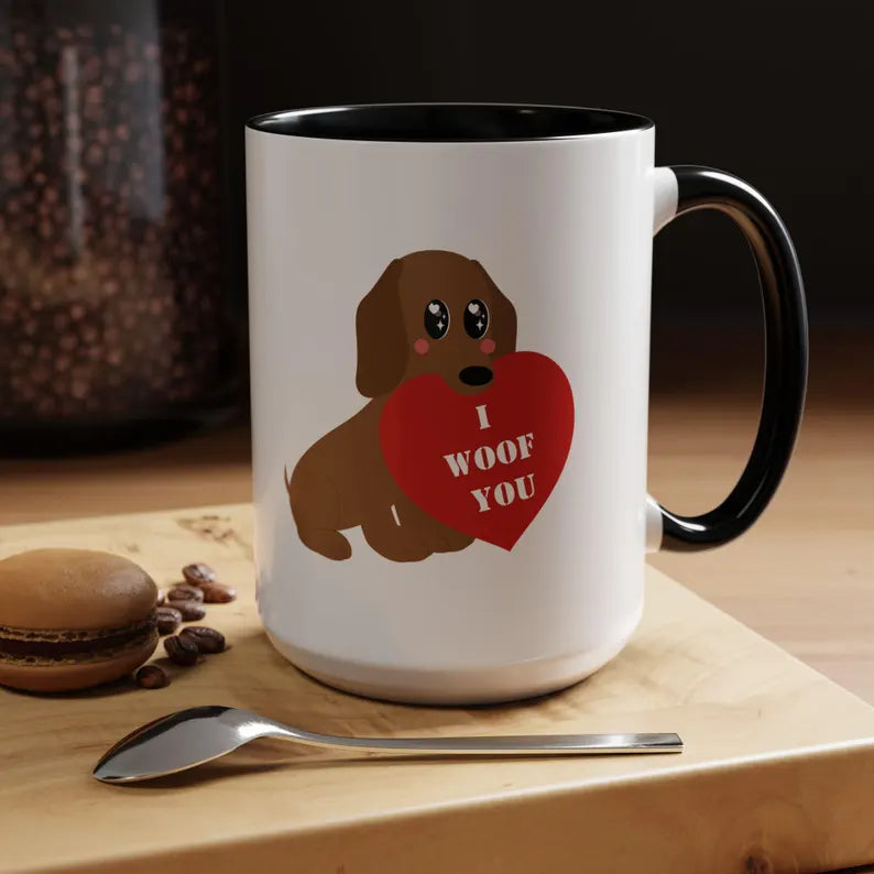 Dog lover mug I woof you mug Valentines day mug i love you Galantines day Bestie gift for her gift tea Mug Coffee Gift for Mom vday gift