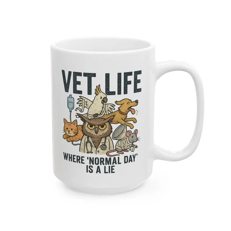 Veterinary Life Ceramic Mug: Funny Animal Lover Coffee Cup