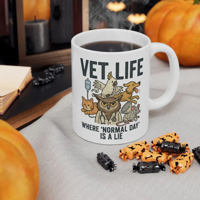 Veterinary Life Ceramic Mug: Funny Animal Lover Coffee Cup
