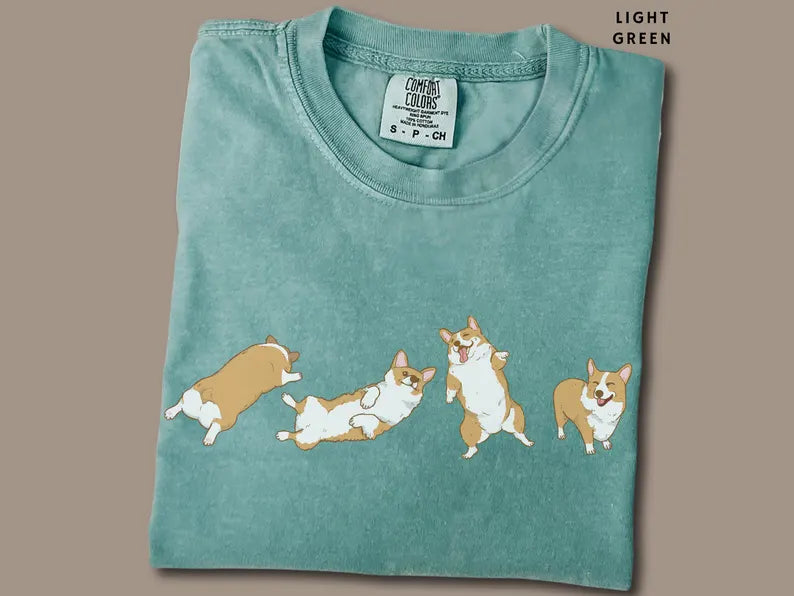 Cute Corgi Tshirt Unisex Comfort Color Tee Aesthetic Dog Lover Shirt Funny Welsh Corgi Top Mothers Fathers Day Gift for Corgi Dad Tee