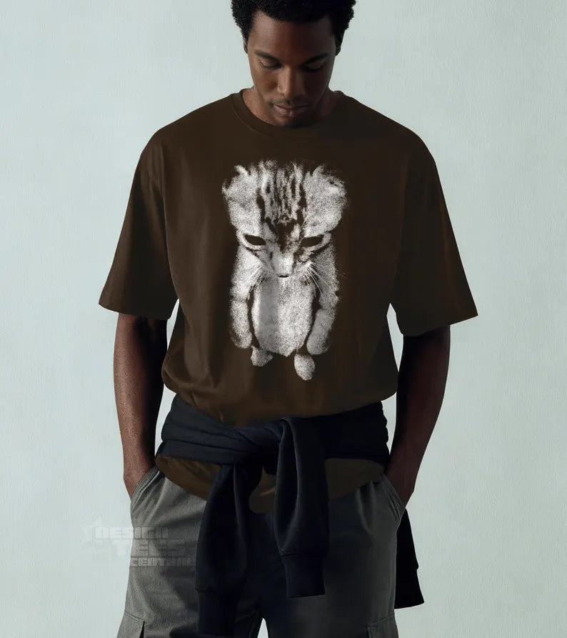 Sad Kitten Meme Standing Cat T-Shirt