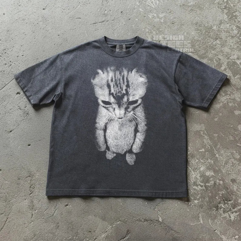 Sad Kitten Meme Standing Cat T-Shirt